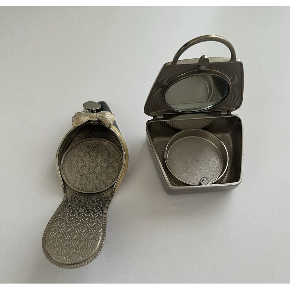 Partylite Audrey Shoe & Purse Set Votive Candle Holders Enamel Rhinestone - Picture 9 of 10